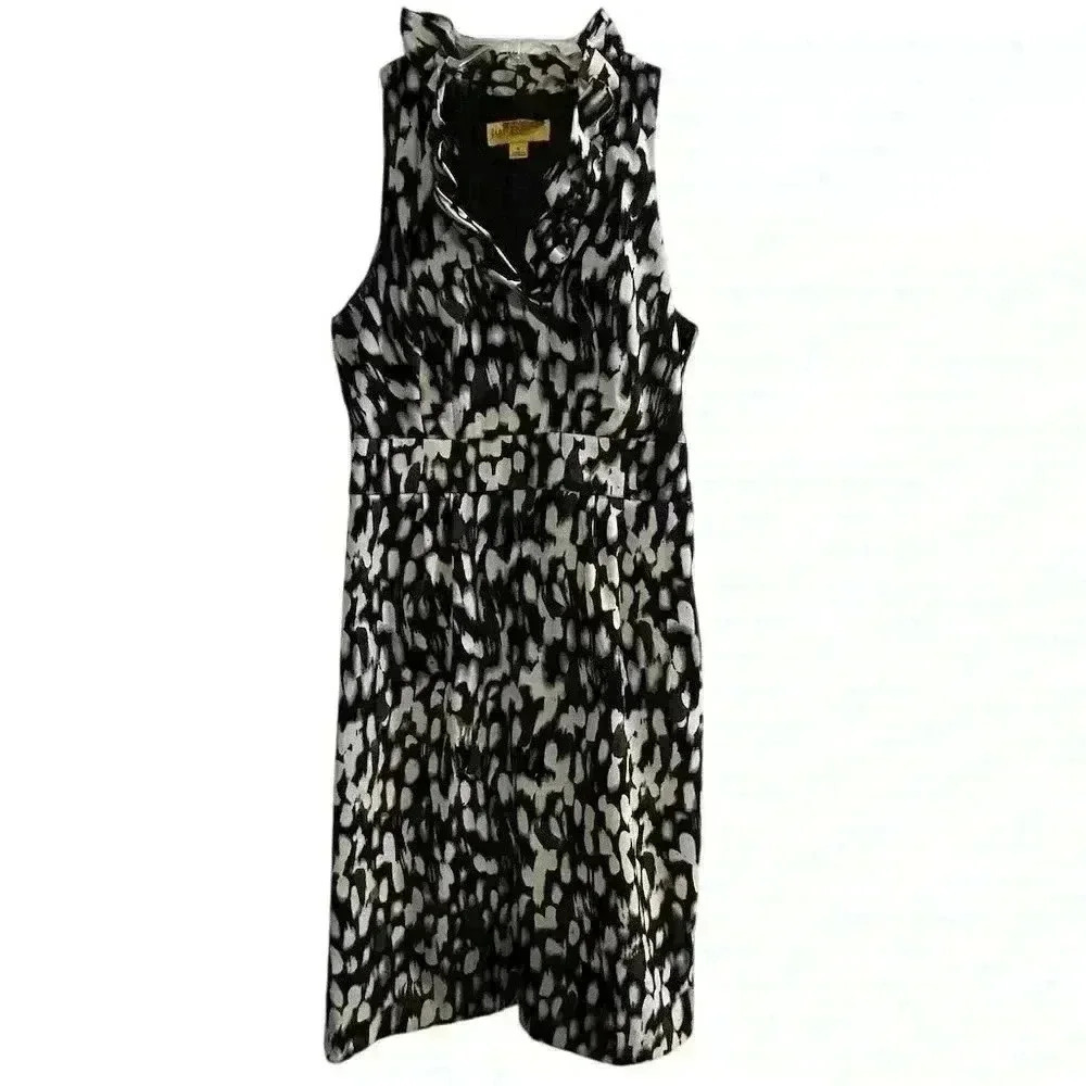 Clarrie Women's Size‎ 6 Black Abstract Sleeveless Knee Length Dress